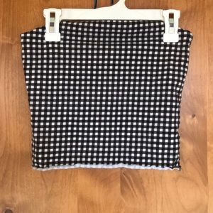 Checkered cropped tube top